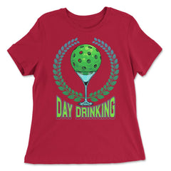 Pickleball Day Drinking Funny graphic - Women's Relaxed Tee - Red