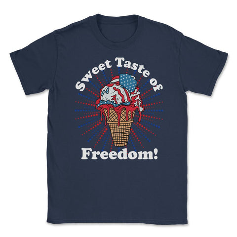 Patriotic Ice Cream Cone American Flag Independence Day graphic - Navy
