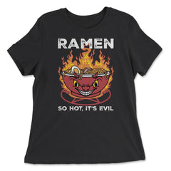Devil Ramen Bowl Halloween Spicy Hot Graphic graphic - Women's Relaxed Tee - Black