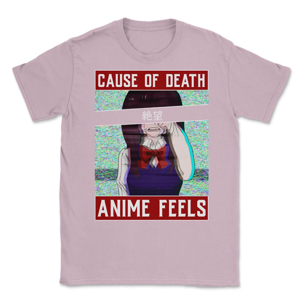 Retro Style Anime Girl Crying Japanese Glitch Aesthetic graphic - Light Pink