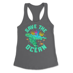 Save the Ocean Turtle Gift for Earth Day product Women's Racerback - Dark Grey