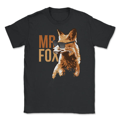 Mr. Fox Funny Humor Hipster Fox T-Shirt Gifts Unisex T-Shirt - Black