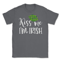Kiss Me I’m Irish Green Lips Saint Patrick’s Day Women graphic Unisex - Smoke Grey