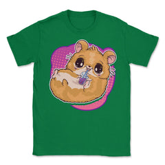 Boba Tea Bubble Tea Cute Kawaii Hamster Gift product Unisex T-Shirt - Green