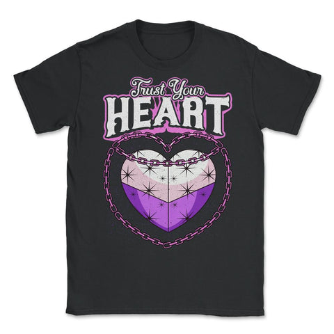 Asexual Trust Your Heart Asexual Pride product - Unisex T-Shirt - Black
