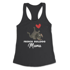 Funny French Bulldog Mama Heart Cute Dog Lover Pet Owner print - Black