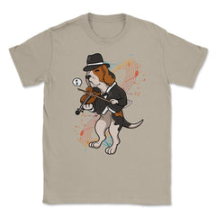 Funny Beagle Playing Violin Hilarious Violinist Beagle Dog graphic - Cream