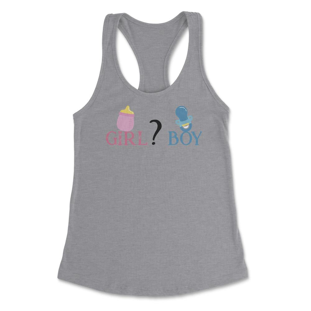 Funny Girl Boy Baby Gender Reveal Announcement Party product Women's - Heather Grey