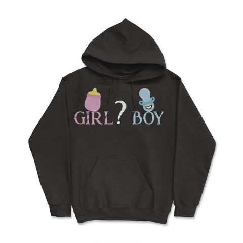 Funny Girl Boy Baby Gender Reveal Announcement Party print Hoodie - Black