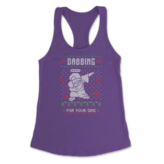Dabbing Jesus Ugly Christmas graphic Style Funny design Women's - Purple