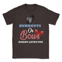 Funny Burnouts Or Bows Baby Boy Or Baby Girl Gender Reveal product - Brown