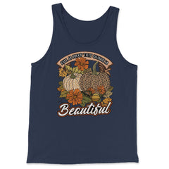 Fall Is Proof That Change Is Beautiful Leopard Pumpkin graphic - Tank Top - Navy