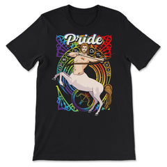 Gay Zodiac LGBTQ Zodiac Sign Sagittarius Rainbow Pride design - Premium Unisex T-Shirt - Black