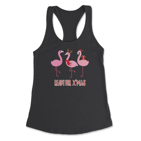 Flamingos Ready for XMAS Funny Humor T-Shirt Tee Gift Women's
