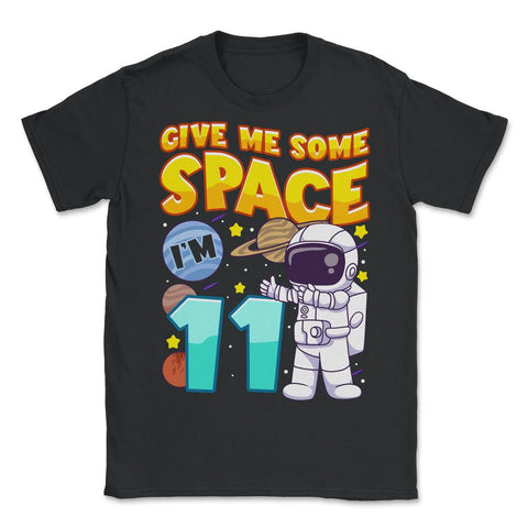 Science Birthday Astronaut & Planets Science 11th Birthday product - Unisex T-Shirt - Black