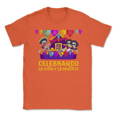 Día De Los Muertos Family Altar With Sugar Skulls Mariachis design - Orange