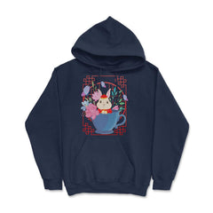 Chinese New Year Rabbit 2023 Rabbit in a Teacup Chinese print - Hoodie - Navy