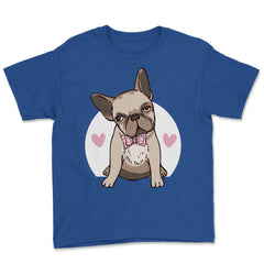 Cute French Bulldog With Hearts Bow Tie Frenchie Pet Owner design - Royal Blue