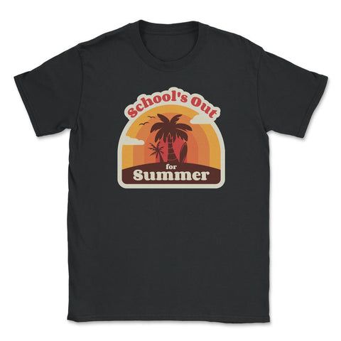 Funny School's Out for Summer Retro Vintage Beach product Unisex - Black