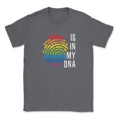 Is In My DNA Rainbow Flag Gay Pride Fingerprint Design design Unisex - Smoke Grey