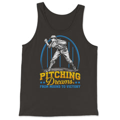 Pitchers Pitching Dreams from Mound to Victory graphic - Tank Top - Black