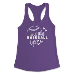 Baseball Living That Baseball Life Player Coach Funny print Women's - Purple