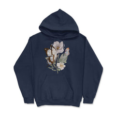 Pollinator Butterflies & Flowers Cottage core Botanical graphic - Hoodie - Navy