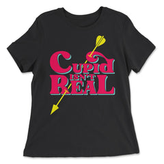 Anti-Valentine’s Day Cupid Isn't Real print - Women's Relaxed Tee - Black