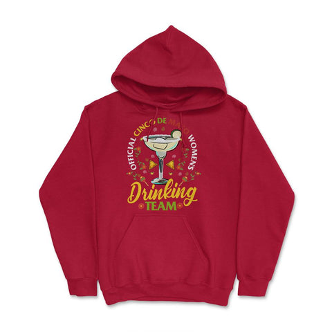 Official 5 de Mayo Women's Drinking Team Retro Vintage graphic Hoodie - Red