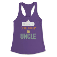 Funny Leveling Up To Uncle Gamer Vintage Retro Gaming print Women's - Purple