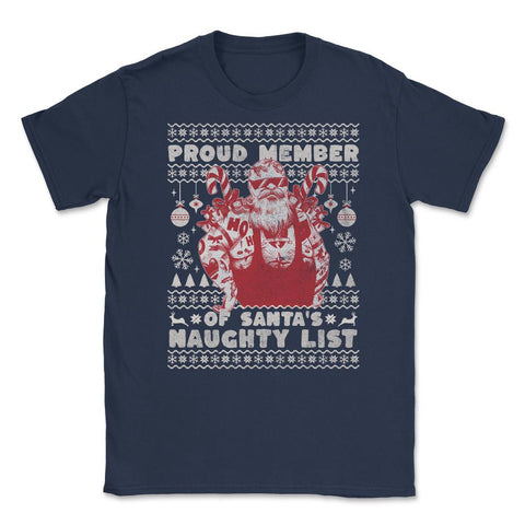 Ugly Christmas product Style Proud Member Santa Naughty List print - Navy