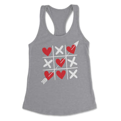Tic Tac Toe Valentine's Day XOXO Hearts & Crosses graphic Women's - Grey Heather