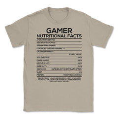 Funny Gamer Nutritional Facts Video Gaming Humor Gamers graphic - Cream