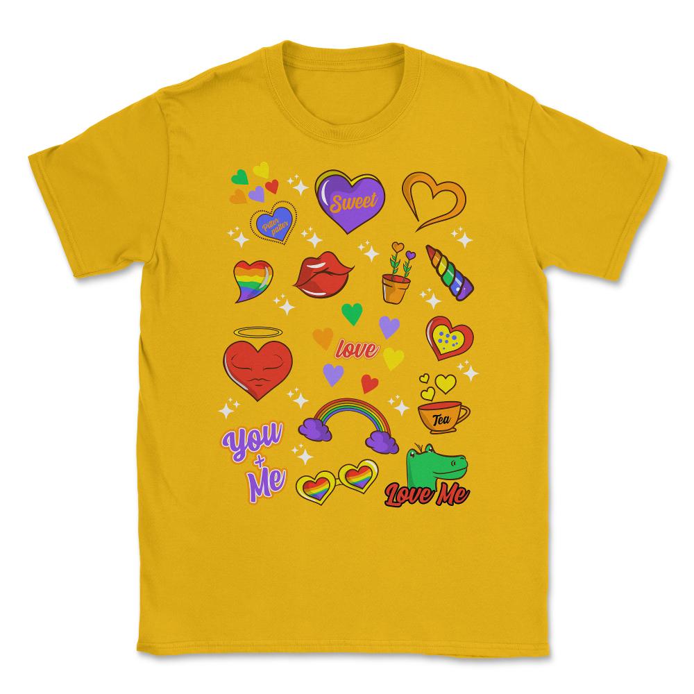 Gay Pride LGBTQ+ Collection Fun Gift design Unisex T-Shirt - Gold