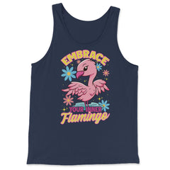 Flamingo Embrace Your Inner Flamingo Spirit Animal graphic - Tank Top - Navy