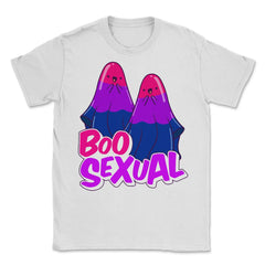 Boo Sexual Bisexual Ghost Pair Pun for Halloween print Unisex T-Shirt - White