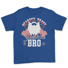 Bearded, Brave, Patriotic Bro 4th of July Independence Day print - Royal Blue