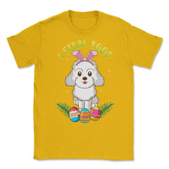 Easter Poodle dog with Bunny Ears Funny I steal eggs Gift product - Gold