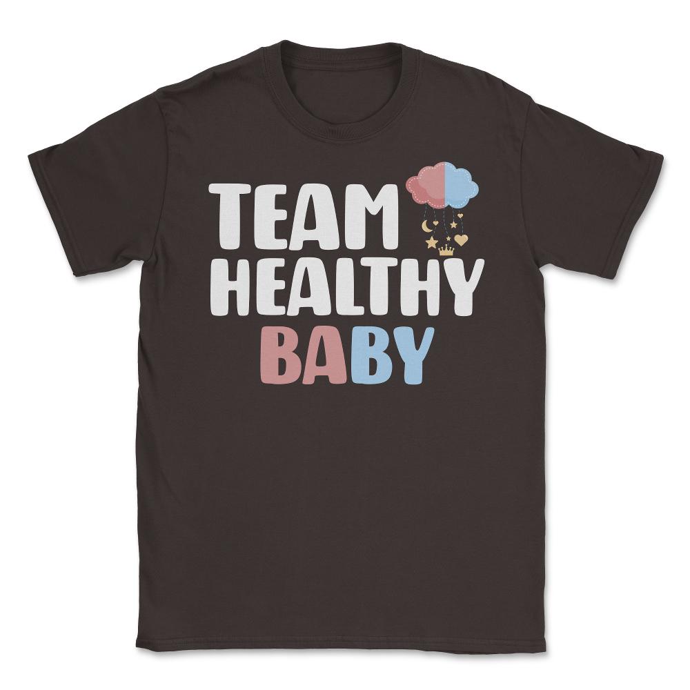 Funny Team Healthy Baby Boy Girl Gender Reveal Announcement design - Brown