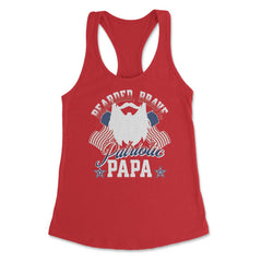 Bearded, Brave, Patriotic Papa 4th of July Independence Day graphic - Red