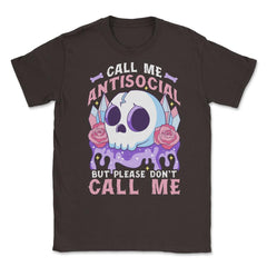 Pastel Goth Call Me Antisocial But Please Don’t Call Me design Unisex - Brown