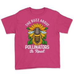 Pollinator Bee & Sunflowers Cottage Core Aesthetic print Youth Tee - Heliconia
