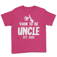 Funny Soon To Be Uncle 2023 Pregnancy Announcement print Youth Tee - Heliconia