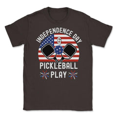 Pickleball Independence Day and Pickleball Play Patriotic design - Brown