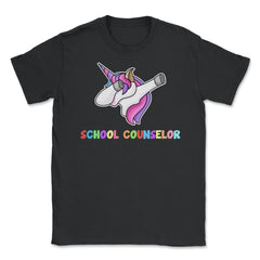 Funny School Counselor Dabbing Unicorn Cute Appreciation product - Black