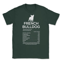 Funny French Bulldog Nutrition Facts Humor Frenchie Lover product - Forest Green