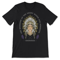 Chieftess Peacock Feathers Motivational Native Americans design - Premium Unisex T-Shirt - Black
