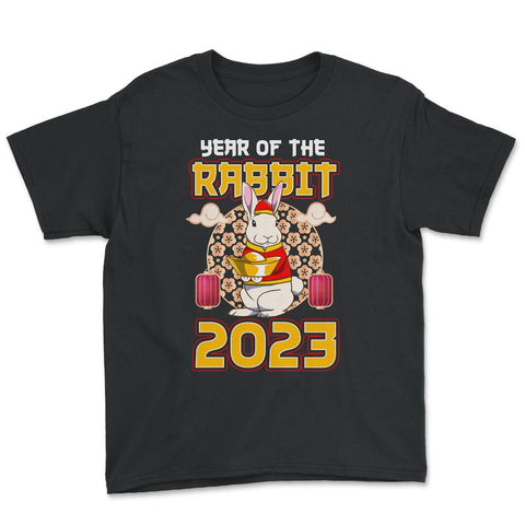 Chinese Year of Rabbit 2023 Chinese Aesthetic design Youth Tee - Black