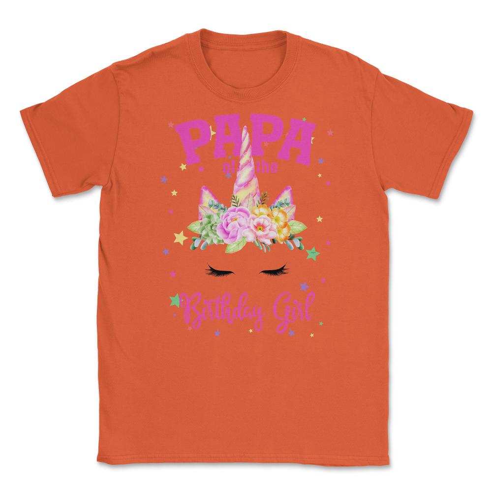 Papa of the Birthday Girl! Unicorn Face Theme Gift design Unisex - Orange