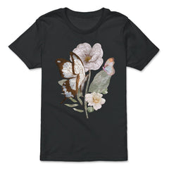 Pollinator Butterflies & Flowers Cottage core Botanical graphic - Premium Youth Tee - Black